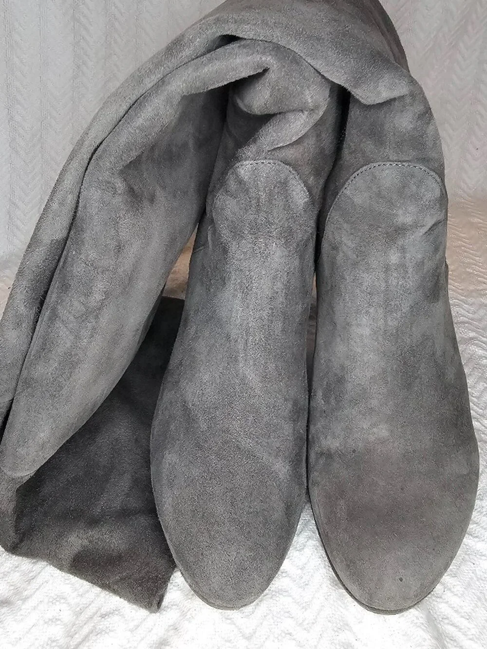 Duo British Design Dita 4.25” Block Heel Suede Knee High Wide Calf Boots EU39 L